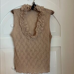 Sweet Pea Lace Ruffle Blouse - Cream